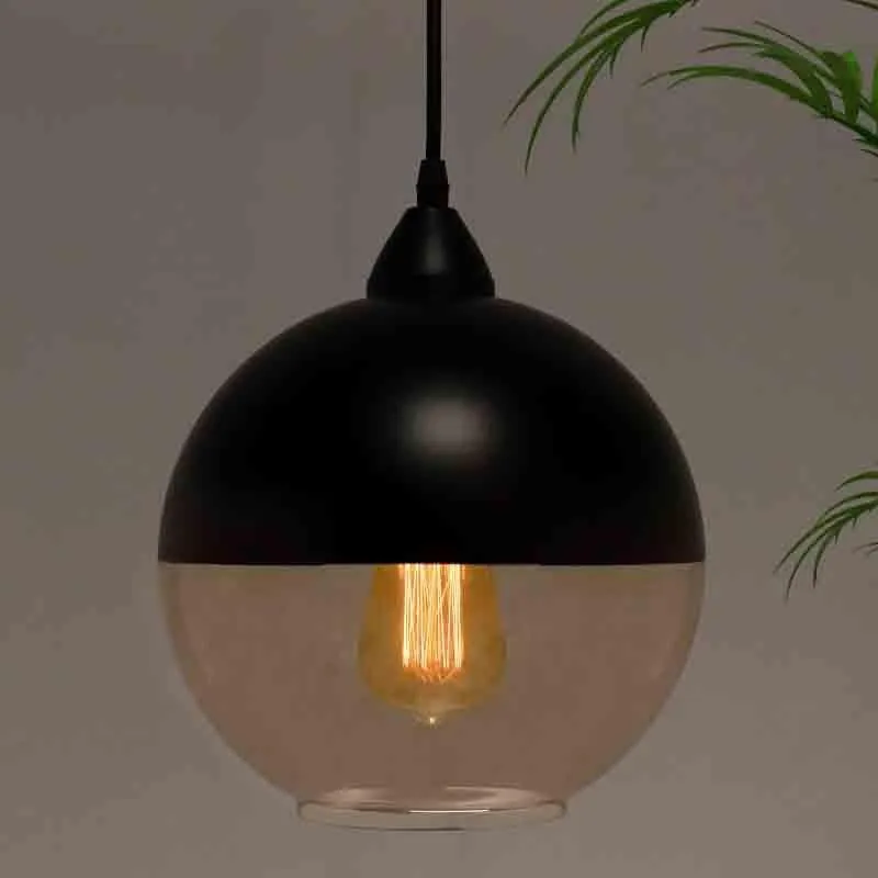 DuoTone Globe Glass Ceiling Lamp - Black media 3