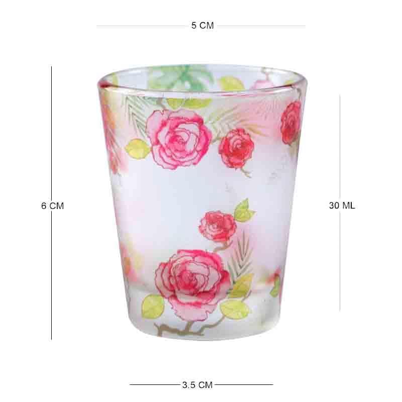 Misty Morning Roses White Frosted Shot Glass (30 ml ) - Set Of Two media 5