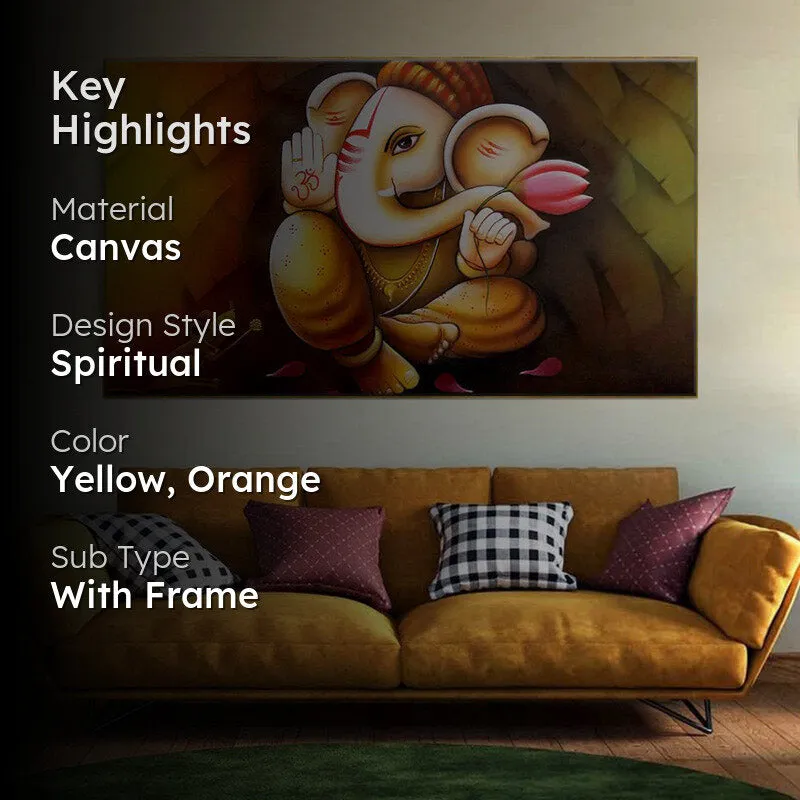 Auspicious Ganesha Canvas Wall Painting media 2