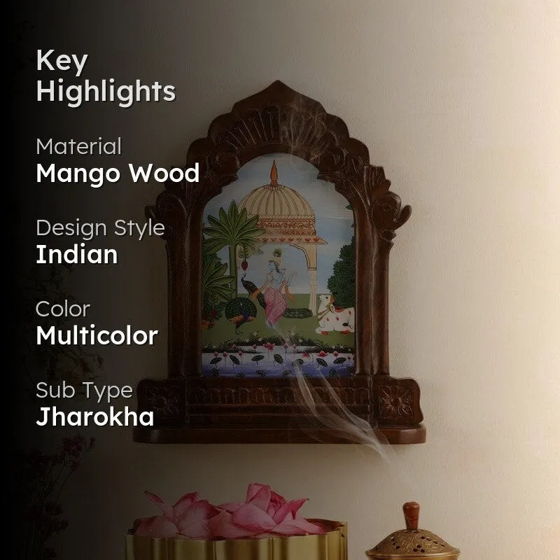 Lord Krishna Mango Wood Wall Accent media 2