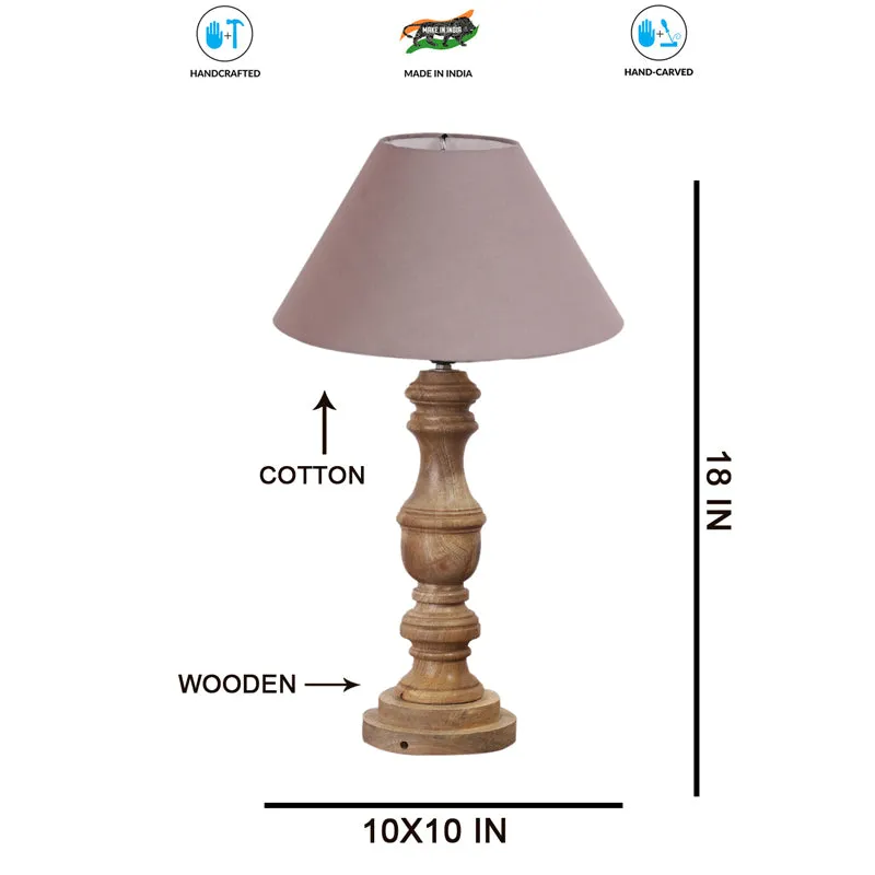 Cotin II Carve Wooden Table Lamp - Grey,Brown media 7