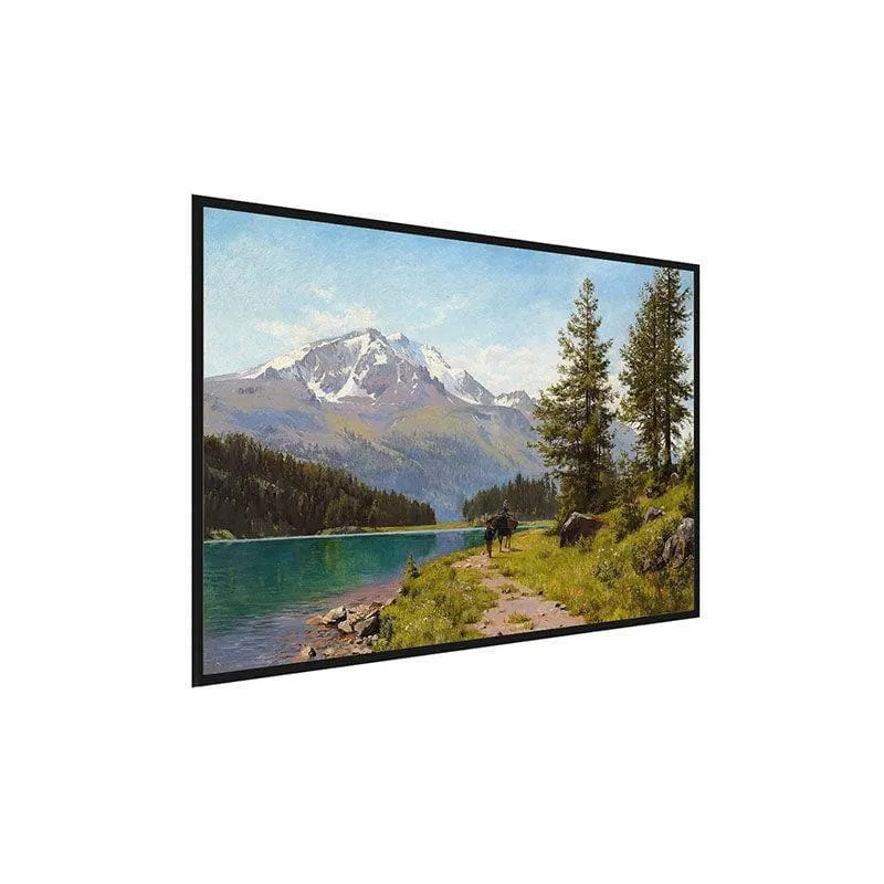 The Lake Wall Painting - Black Frame media 3