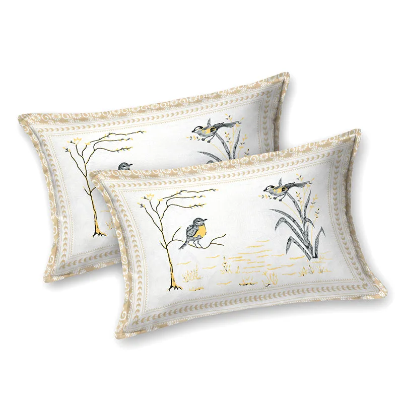 Feather Dreams Cotton Bedsheet (Yellow) - 144 TC media 6