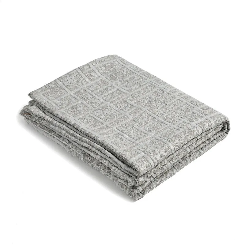 Velvra Abstract Cotton Throws - Grey media 4