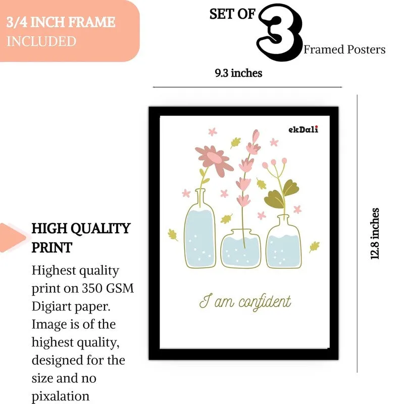 Petal Promises Paper Wall Painting With Frame - Black media 9