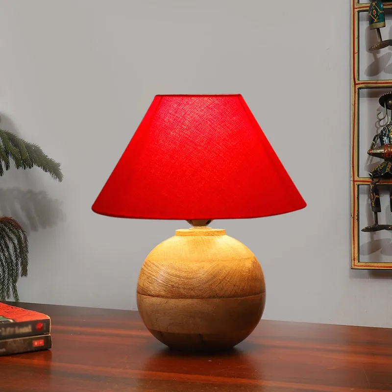 Cotin II Orb Cotton Table Lamp - Red,Brown media 2