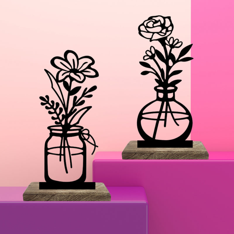 Vase Verre I Showpiece - Set Of Two