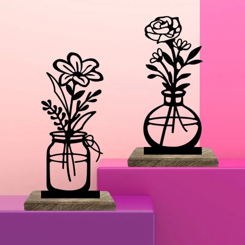 Vase Verre I Showpiece - Set Of Two media 1