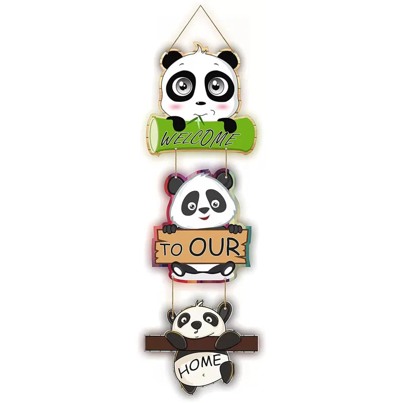 Panda Welcome Polyester & MDF Wall Hanging media 6