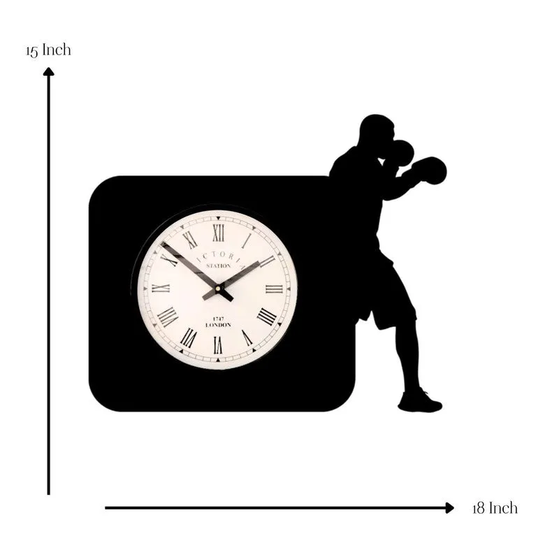 Boxer Steel Analog Wall Clock - Black media 7