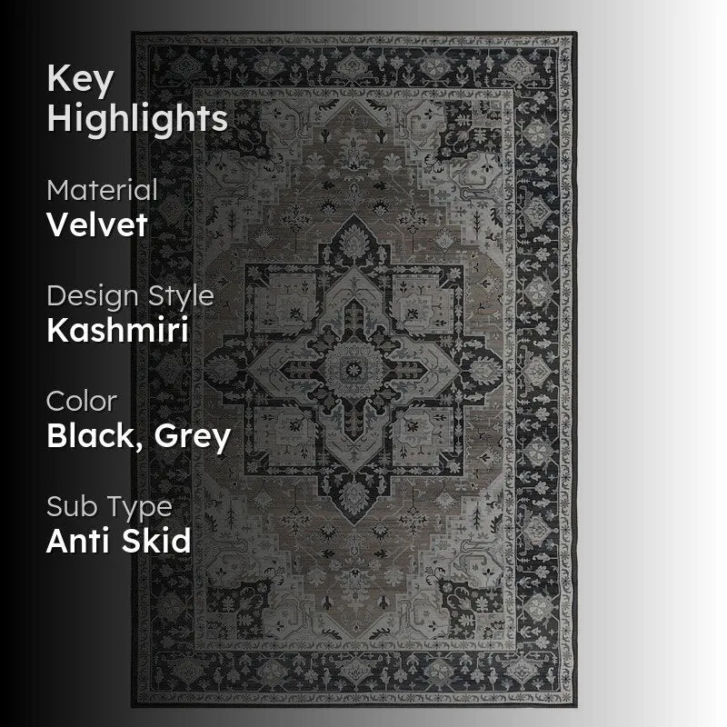 Robyn Velvet Rectangle Anti-Skid Carpet media 2