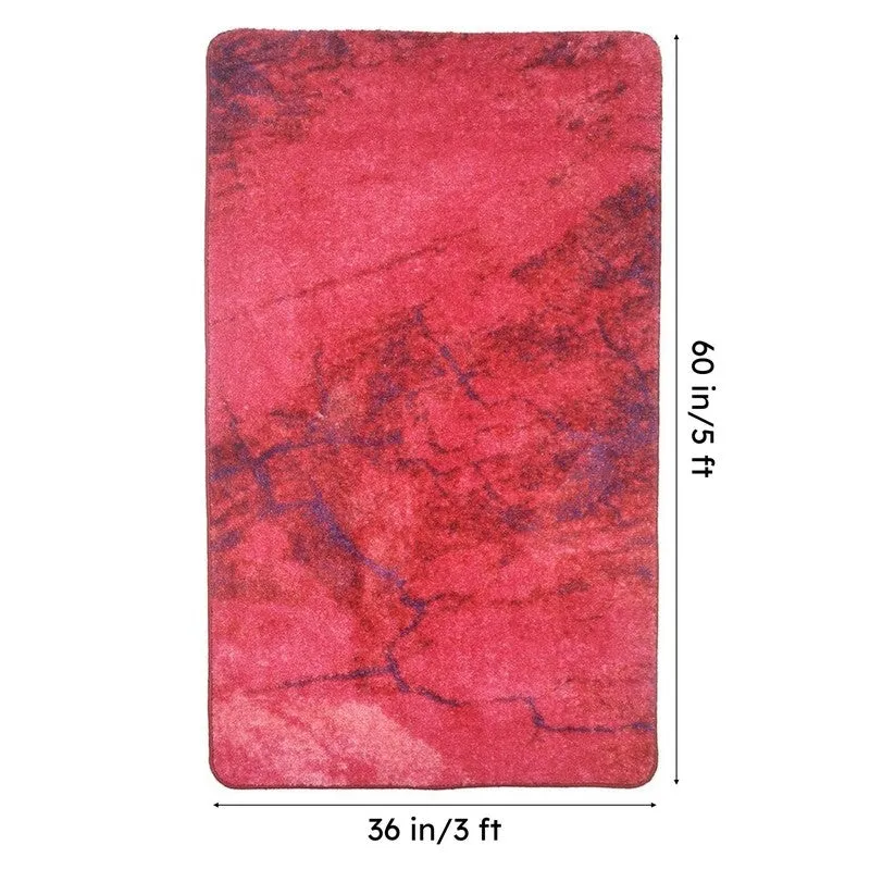 Ivron Abstract Micro Fiber Area Rug - Pink,Red media 7