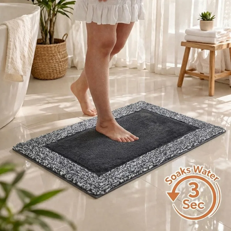 Orlina Polyester Bath Mat - Dark Grey media 1