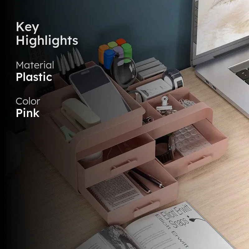 The Stash Bash Plastic Cosmetic Organiser - Pink media 2