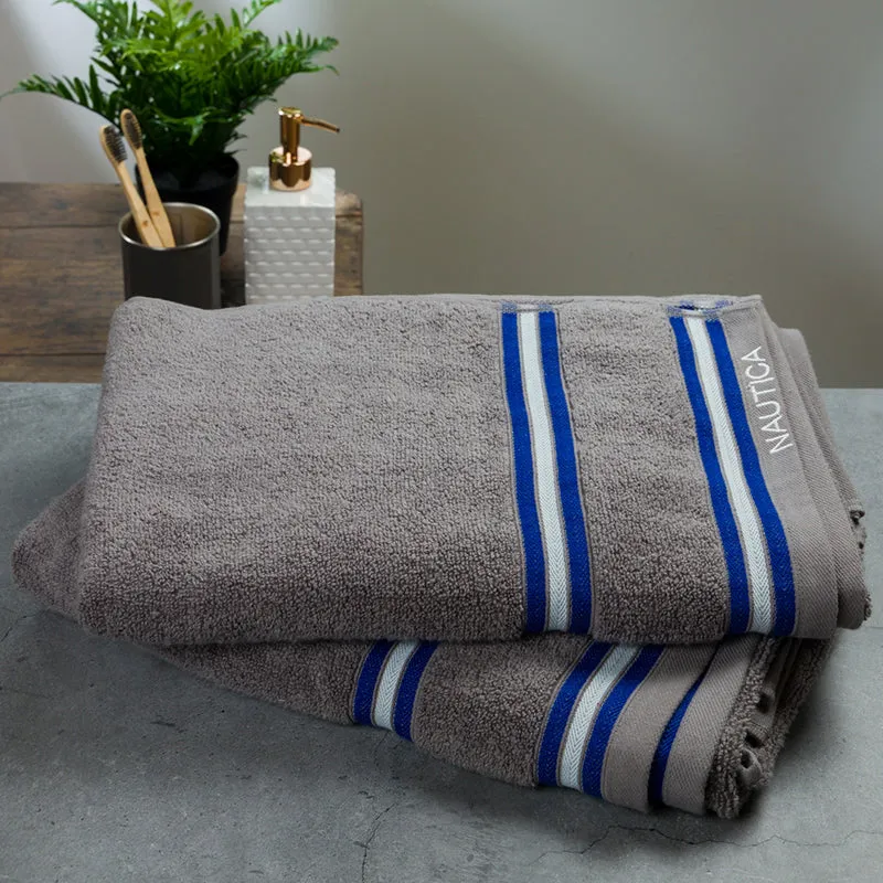 Nautica Dual Down Cotton Bath Towel (Grey) - Set Of Two media 4