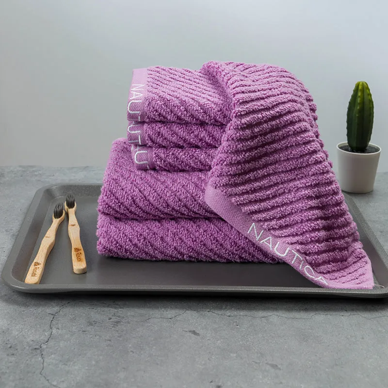 Nautica Riviera Soft Cotton Towel Set (Lilac) - Set Of Six media 1
