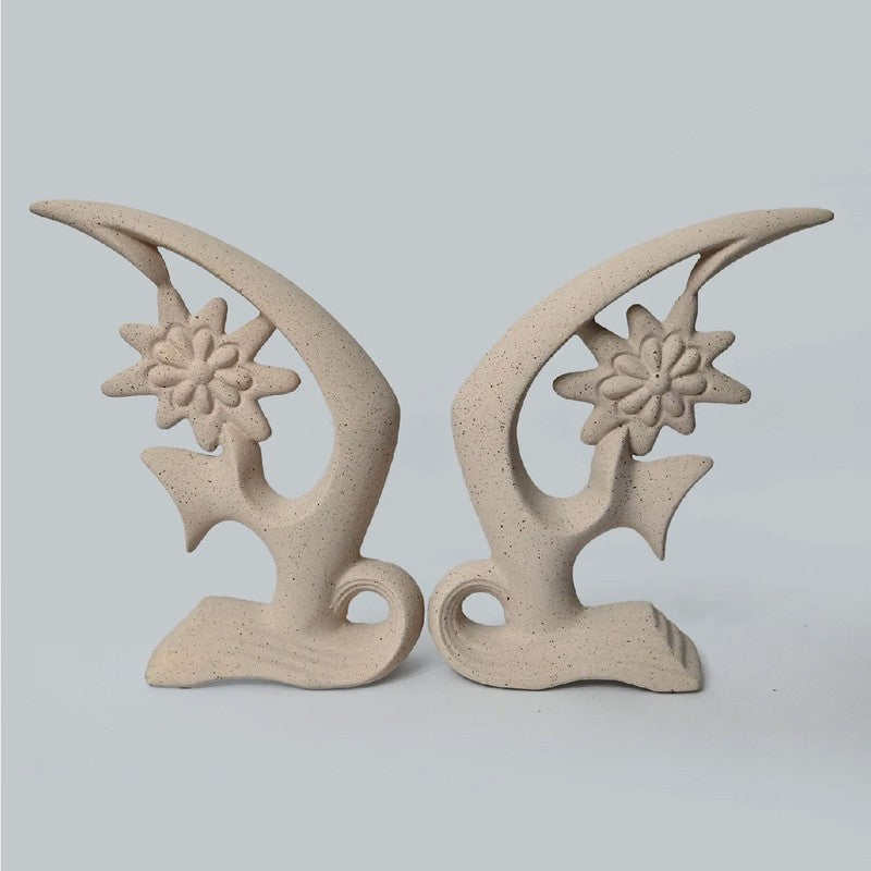 Serene Bloom Abstract Showpiece Set - Set Of Two media 3