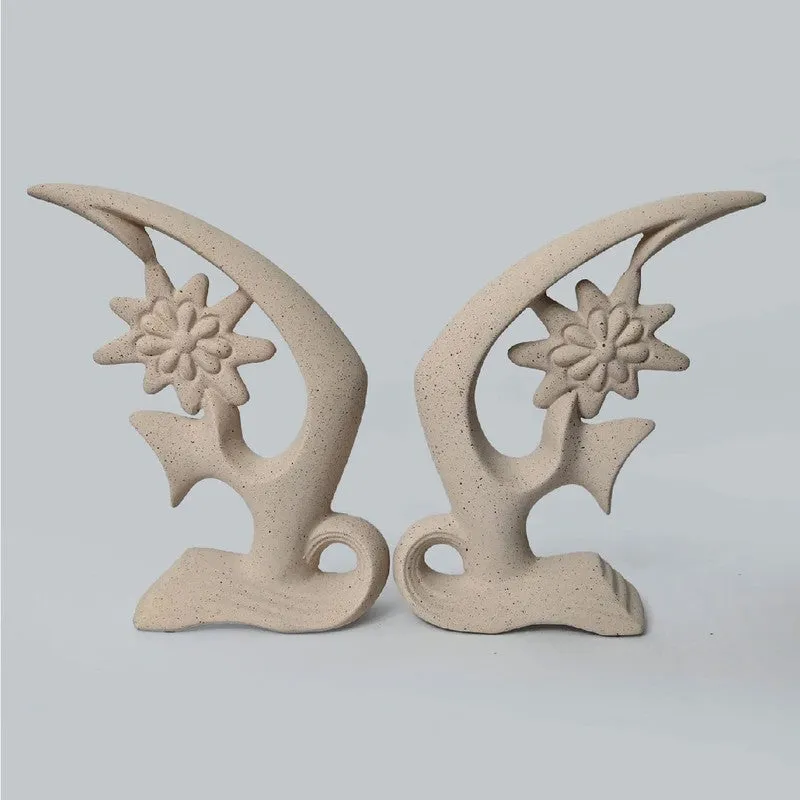 Serene Bloom Abstract Showpiece Set - Set Of Two media 3