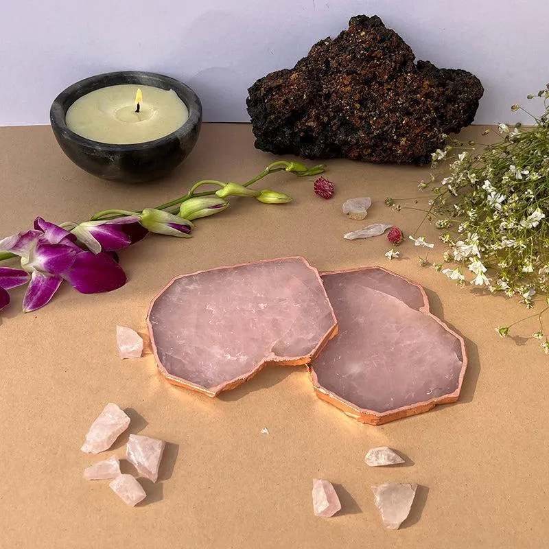 Ros Harmony Rose Quartz Coaster - Set Of Two media 5
