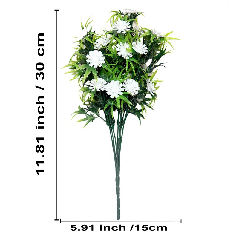 Faux Filosia Flower Bunch (White) - Set Of Two media 5