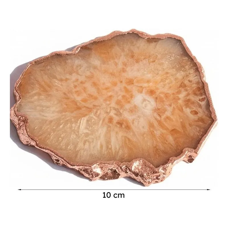 Suzzaine Handcrafted Crystal Agate Coaster (Brown) - Set Of Four media 5