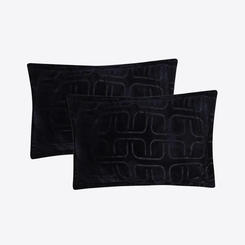 Monte Carlo Gentle Geometry Bedsheet (Navy Blue) - 300 GSM media 4