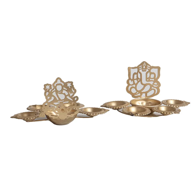 Laxmi Ganesha Tea Light Holder - Set Of Two media 5