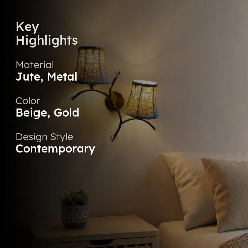 TwinAura Jute Wall Lamp - Beige media 2
