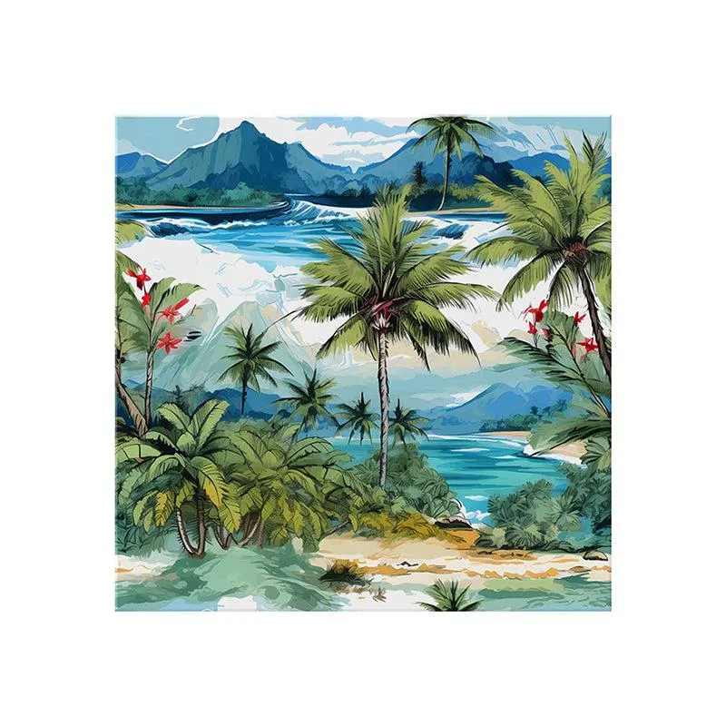 Tropical Coastline Wall Painting media 5