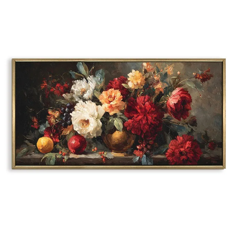Velvet Blooms Canvas Wall Painting With Frame media 3