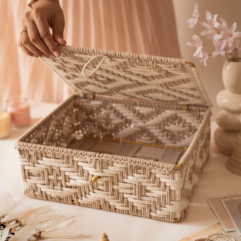 Weavra Macrame (Metal,Cotton) Storage Basket media 4