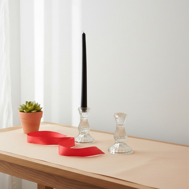 Velvet Petal Candles (Black) - Set Of Two