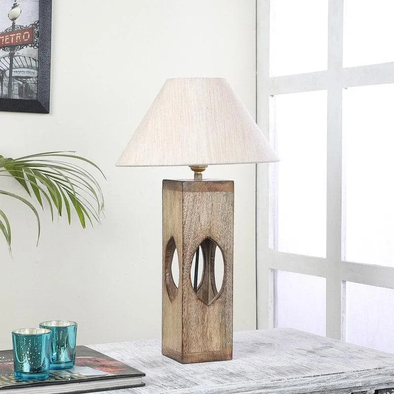 Sandiera Mijori Fabric Table Lamp - White,Brown media 3