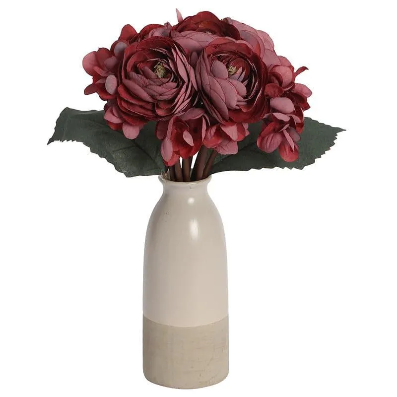 Faux Peonia Floral Bunch - Maroon media 4