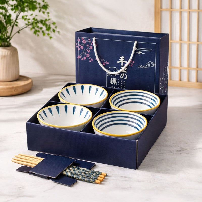 Rioware Dine Calm Ceramic Snack Bowls (250 mL Each) - Set of Four