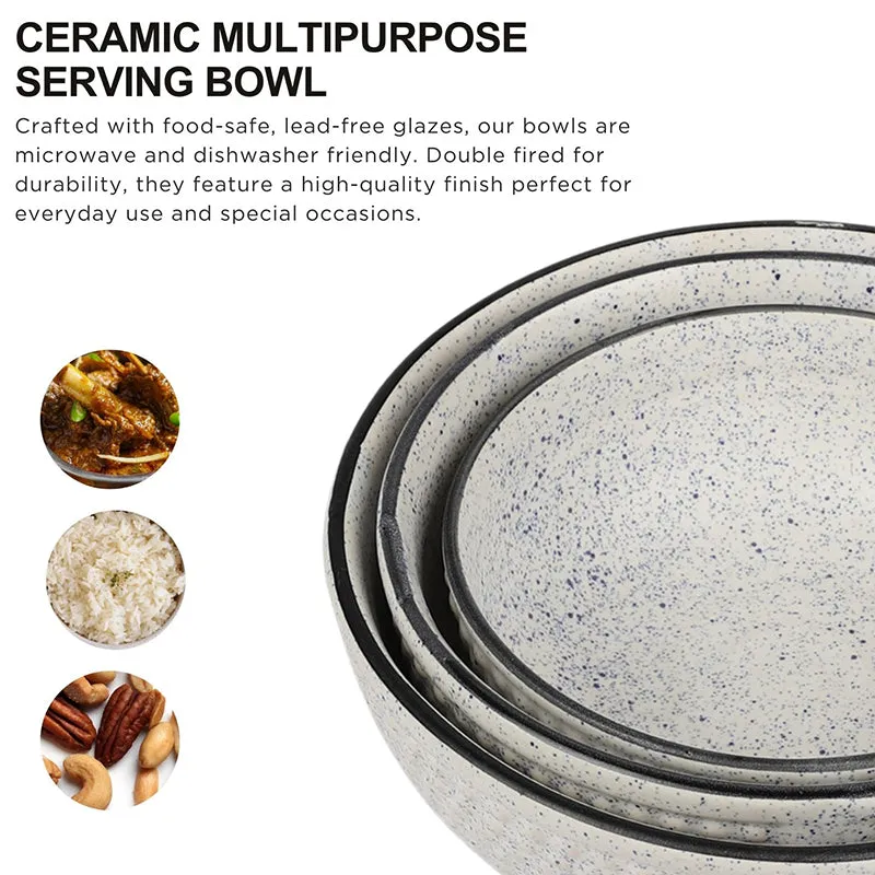 Tasi Ceramic Serving Bowl (1500 mL/1000 mL/600 mL) - Set Of Three media 6