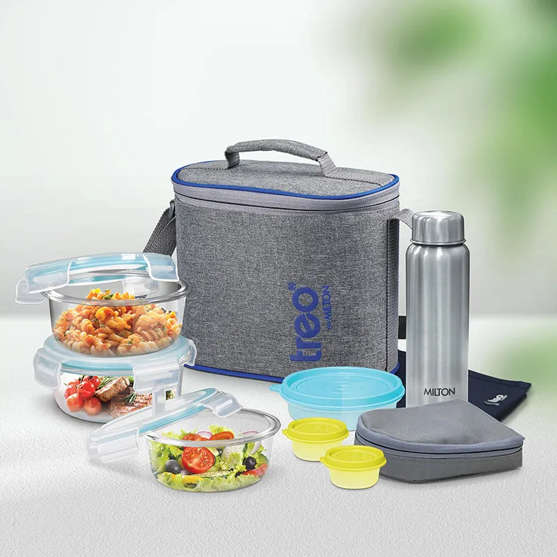 Milton Oasis Borosilicate Lunch Box With Bag - Eight Piece Set media 1