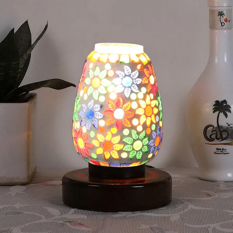 Aurelinea Glass Table Lamp With Wooden Base - Multicolor media 3