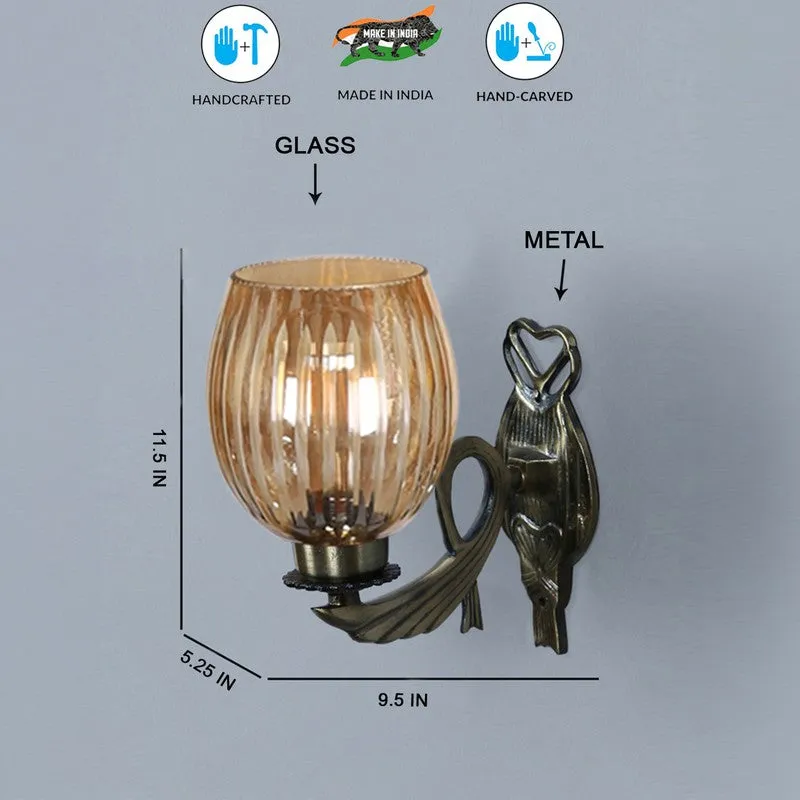 Royal Amber Antique Glass Wall Lamp media 8