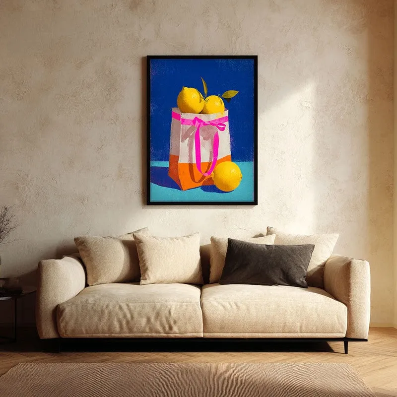 Juicy Lemonade Canvas Wall Painting - Black Frame media 1