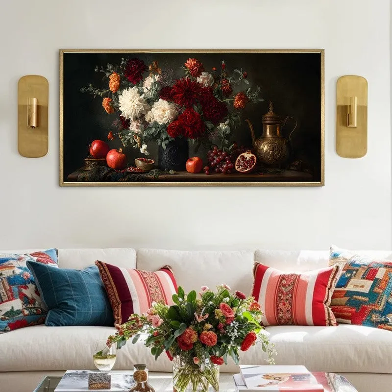 Bloomfall Canvas Wall Painting With Frame media 1
