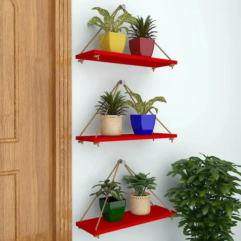 Home Glow (MDF,Wood) Shelves - Set Of Three media 3