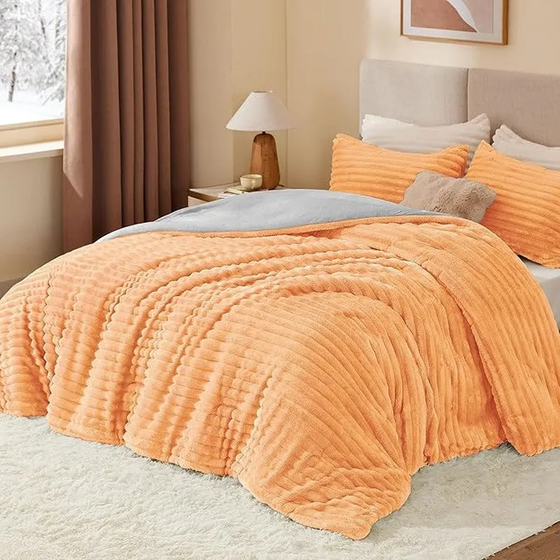 Sleep Scape Faux Fabric Blanket (Peach)- 300 GSM media 3