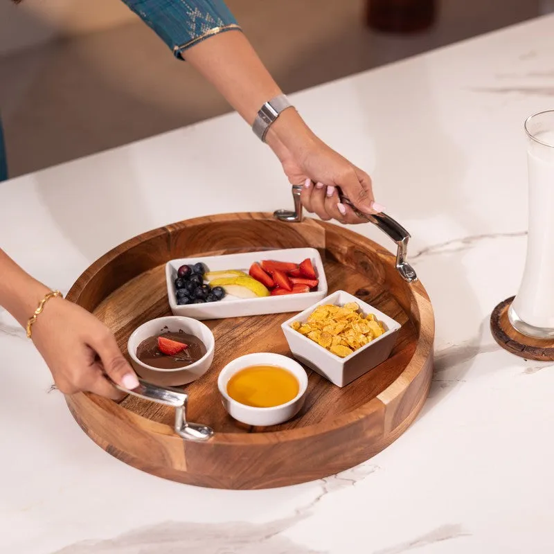ArtisanTouch Wood Serving Tray - Brown media 5