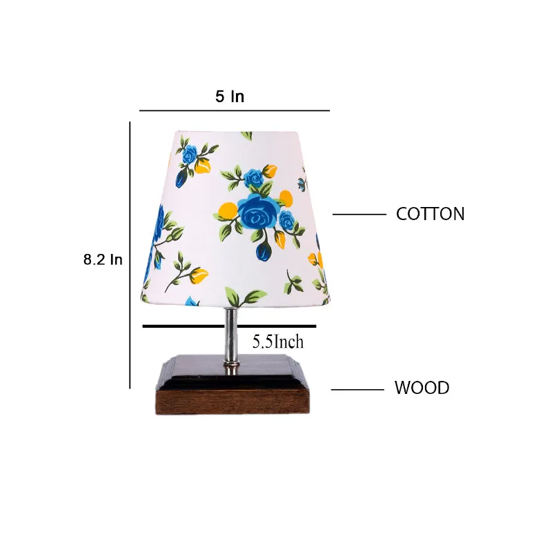 Niksha Blue Fleur Fabric Table Lamp - Multicolor media 4