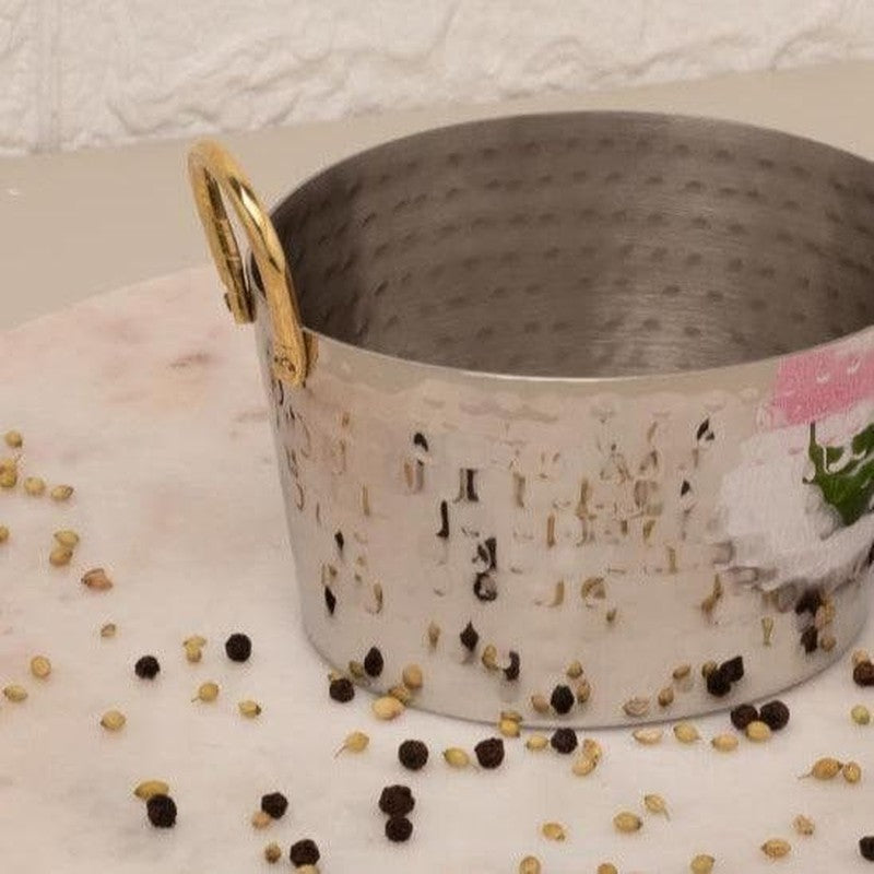Vintage Allure Hammered Oval Serving Pot - 900 ML media 5