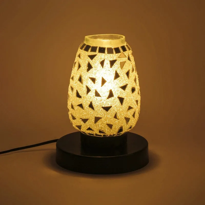 Prismelle Mosaic Glass Table Lamp With Wooden Base - Multicolor media 5