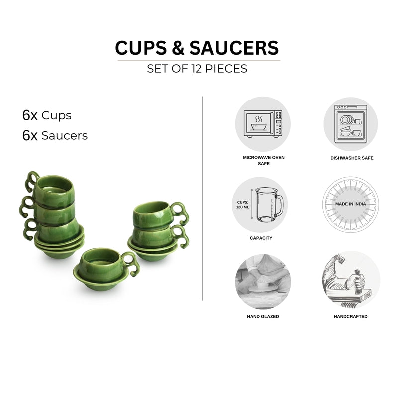 Eita Ceramic Tea Cup (120 mL Each) -  Set of Six media 6