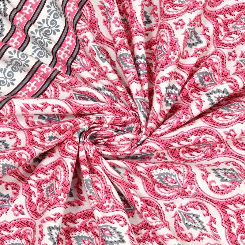 Leafa Cotton Bedsheet (Pink) - 240 TC media 5