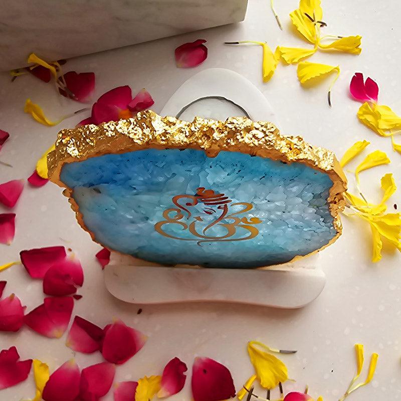Festive Ganesha Tealight Candle Holder - Turquoise media 4